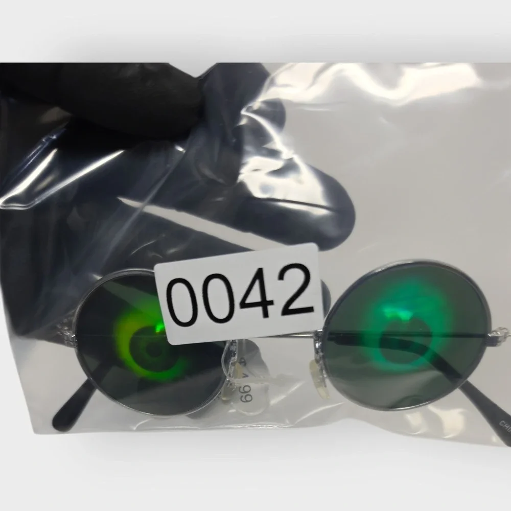 NEW‎ 90s ROUND CRAZY EYES Hologram Sunglasses, Unworn Original Vintage Glasses